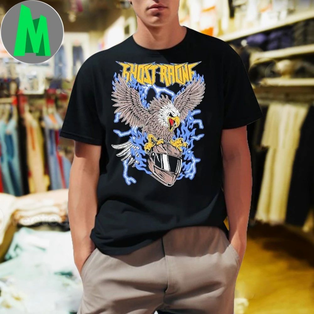 Ghost Racing Clothing Blue Flaming Eagle - Adult & Kids T-Shirts, Sweatshirts & Hoodies apparel design preview 1