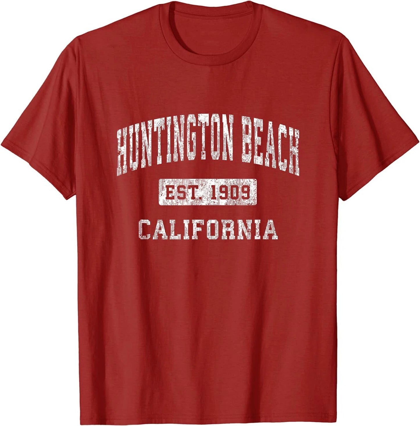 Huntington Beach EST. 1909 California CA Vintage Gift Unisex T-Shirt Unisex T-shirt, Sweatshirt, Hoodie, Long Sleeve Tee - T-Shirt, Sweatshirt, Hoodie