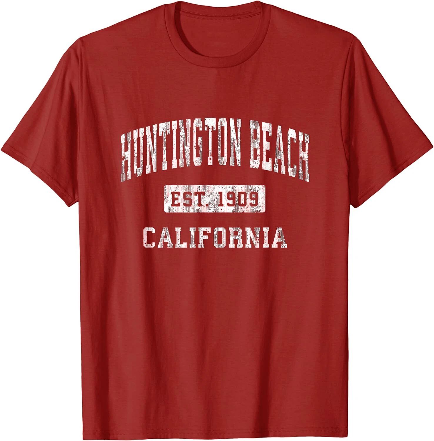 Huntington Beach EST. 1909 California CA Vintage Gift Unisex T-Shirt Unisex T-shirt, Sweatshirt, Hoodie, Long Sleeve Tee - T-Shirt, Sweatshirt, Hoodie