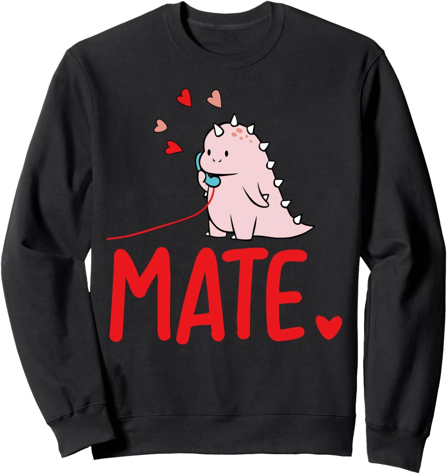Soul Mates Cute Dinosaur Valentine's Day Matching Unisex Crewneck Sweatshirt Unisex T-shirt, Sweatshirt, Hoodie, Long Sleeve Tee - T-Shirt, Sweatshirt, Hoodie