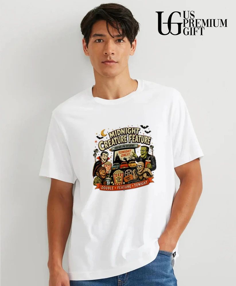 Dracula Frankenstein Wolfman Mummy Midnight Creature - Adult & Kids T-Shirts, Sweatshirts & Hoodies apparel design preview 1