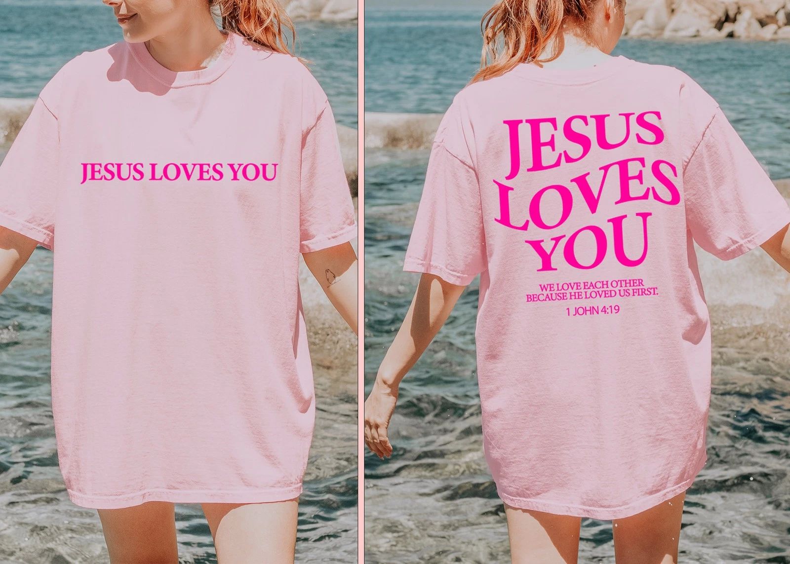 Jesus Loves You Comfort Colors Tees, Jesus T-Shirt,Christian Shirt,Aesthetic Tee Unisex T-shirt, Sweatshirt, Hoodie, Long Sleeve Tee - T-Shirt, Sweatshirt, Hoodie