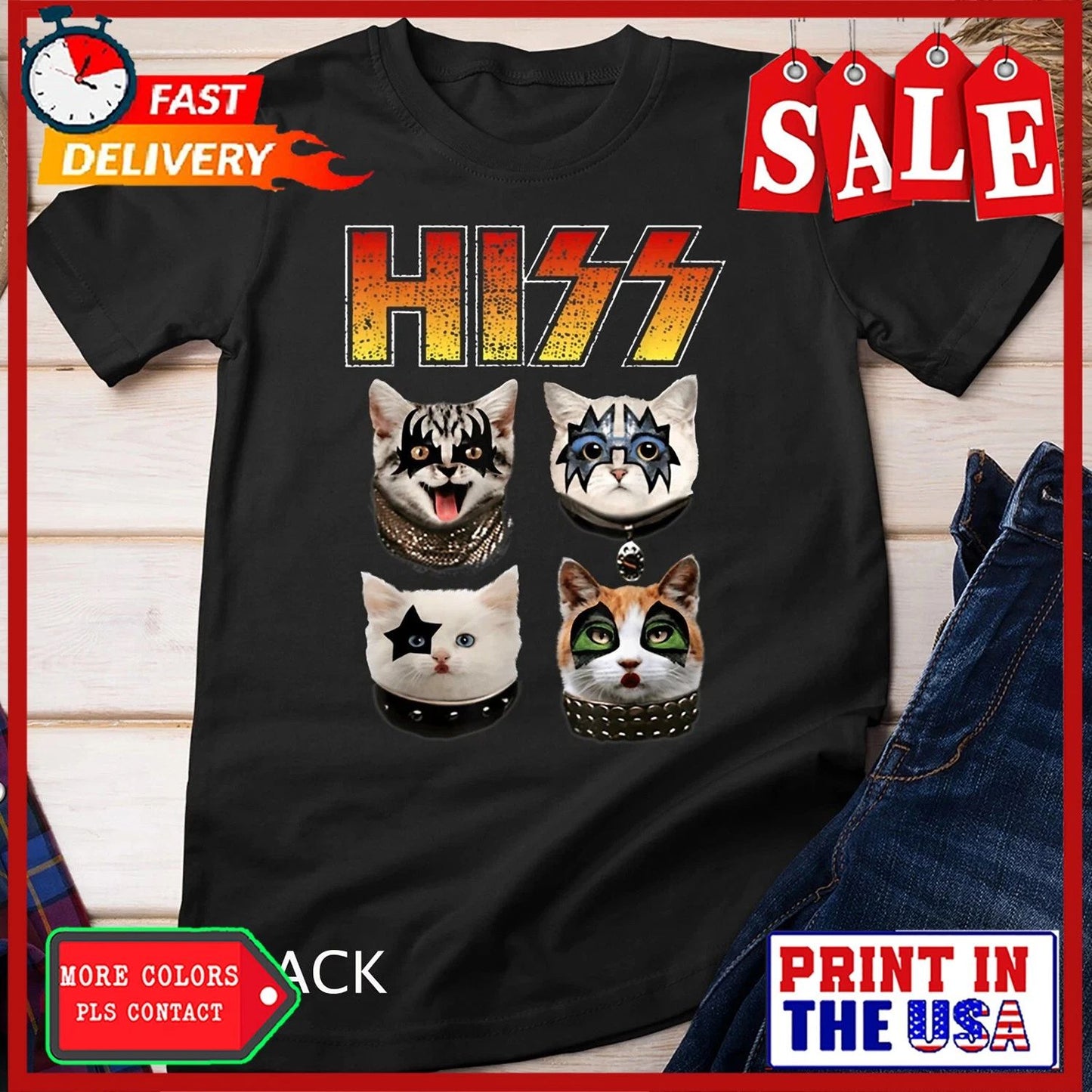 Hiss Funny Cat Lover Unisex T-shirt Unisex T-shirt, Sweatshirt, Hoodie, Long Sleeve Tee - T-Shirt, Sweatshirt, Hoodie