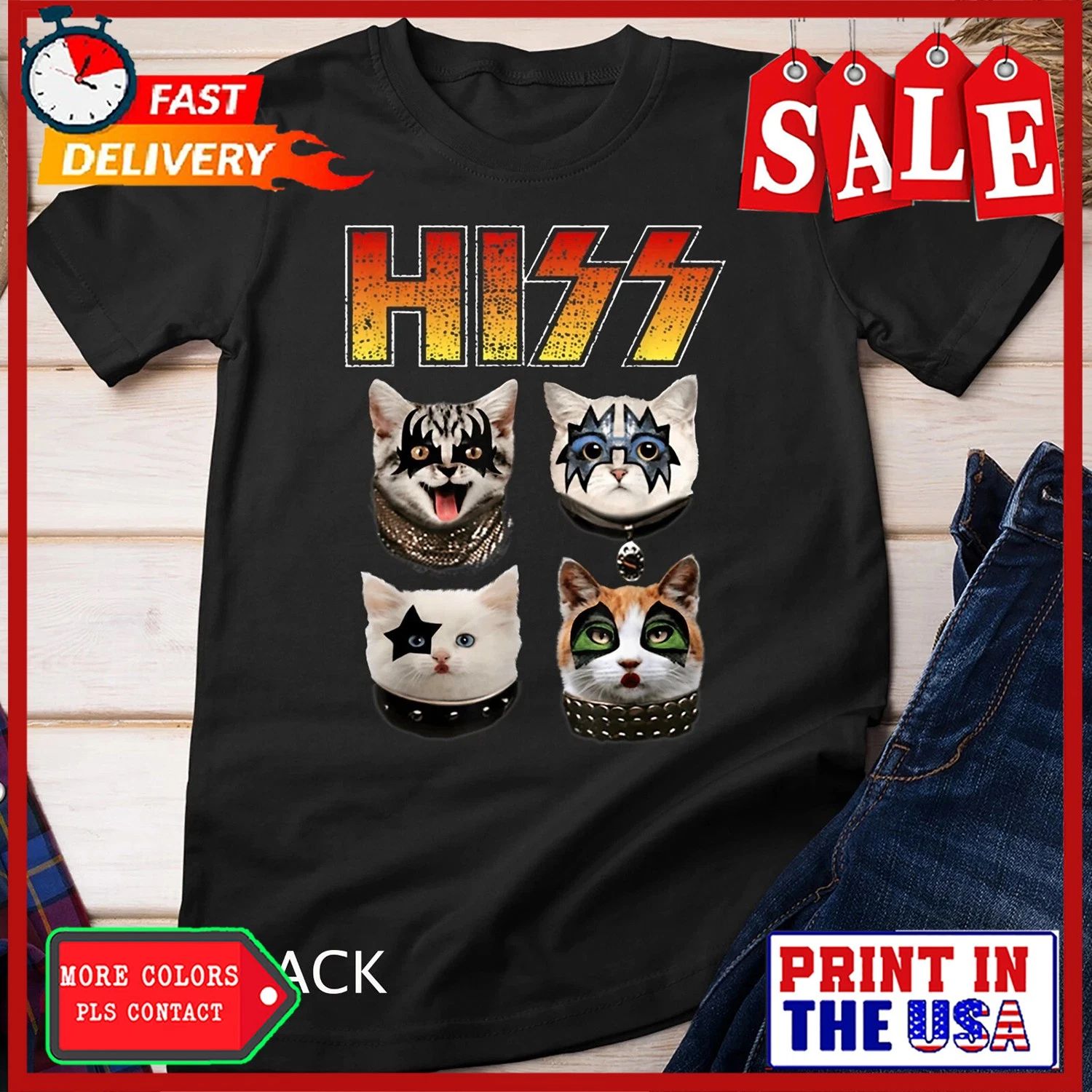 Hiss Funny Cat Lover Unisex T-shirt Unisex T-shirt, Sweatshirt, Hoodie, Long Sleeve Tee - T-Shirt, Sweatshirt, Hoodie