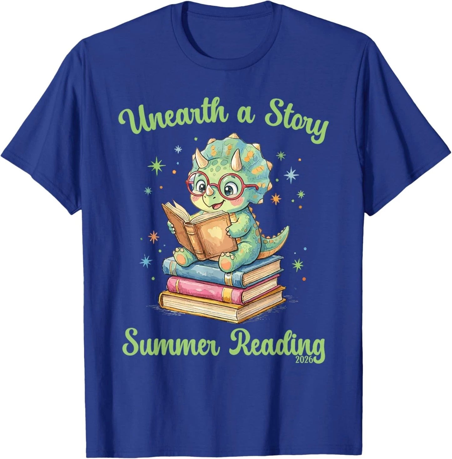 Triceratops Dinosaur Reading Books Cute Dino  Unisex T-Shirt Unisex T-shirt, Sweatshirt, Hoodie, Long Sleeve Tee - T-Shirt, Sweatshirt, Hoodie