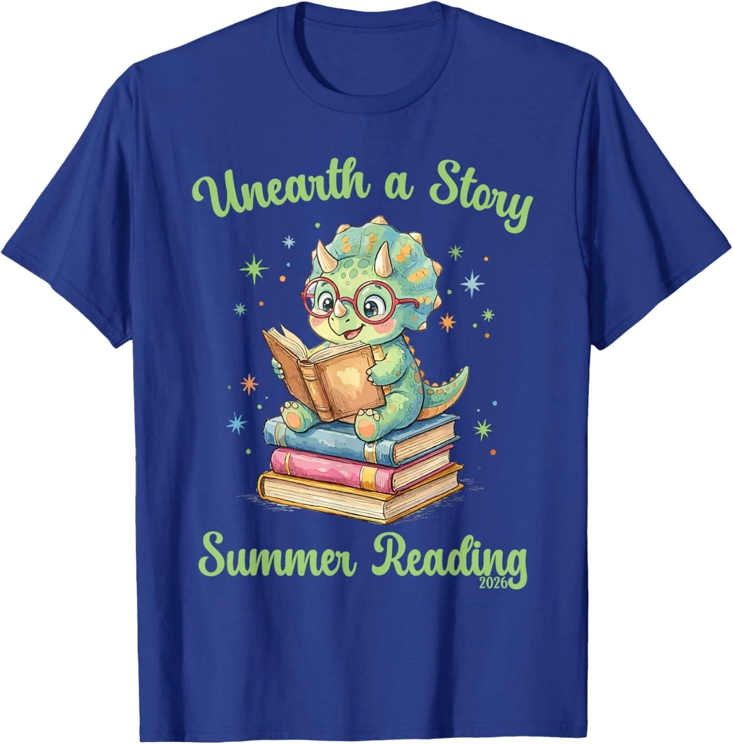 Triceratops Dinosaur Reading Books Cute Dino  Unisex T-Shirt Unisex T-shirt, Sweatshirt, Hoodie, Long Sleeve Tee - T-Shirt, Sweatshirt, Hoodie
