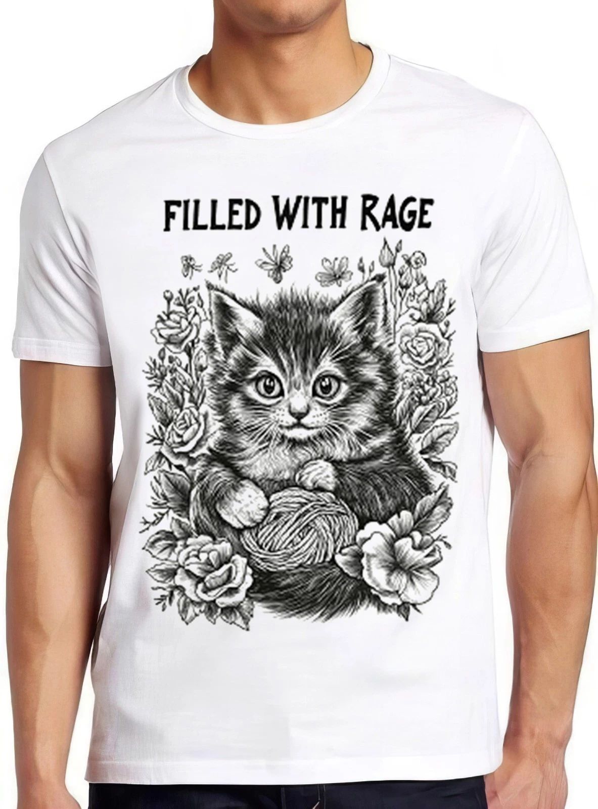 Cute Cat Filled With Rage Silly Kitten Meme Lover Funny Gift Tee T Shirt 2485 Unisex T-shirt, Sweatshirt, Hoodie, Long Sleeve Tee - T-Shirt, Sweatshirt, Hoodie