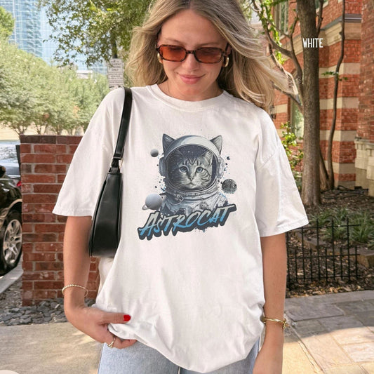 Astro Cat Shirt, Funny Cat Shirt, Space Cat Tee, Cat Lover Gift Unisex T-shirt, Sweatshirt, Hoodie, Long Sleeve Tee - T-Shirt, Sweatshirt, Hoodie