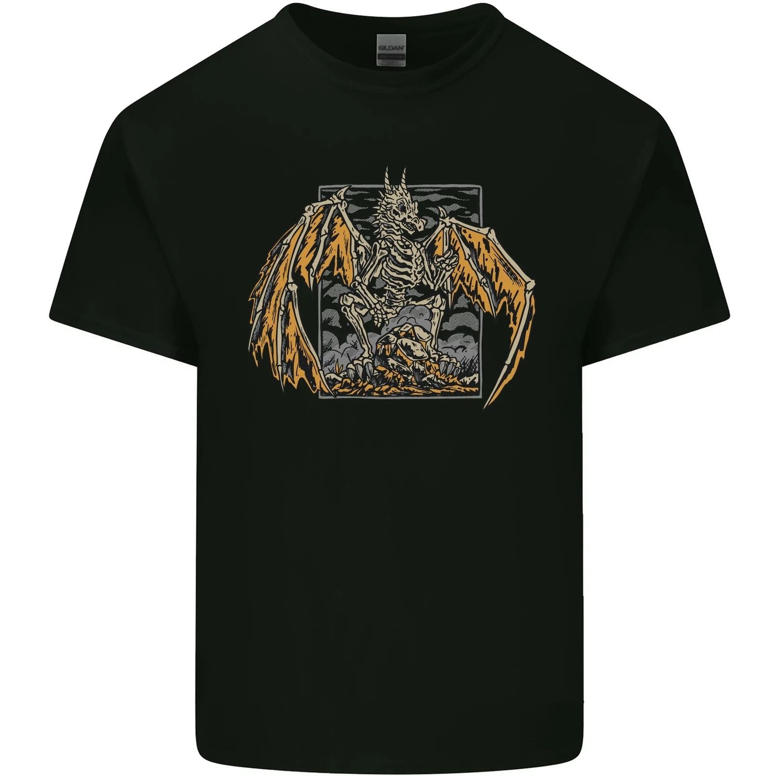 Devil Dragon Skeleton Fantasy Skull Demon Mens Cotton T-Shirt Tee Top Unisex T-shirt, Sweatshirt, Hoodie, Long Sleeve Tee - T-Shirt, Sweatshirt, Hoodie