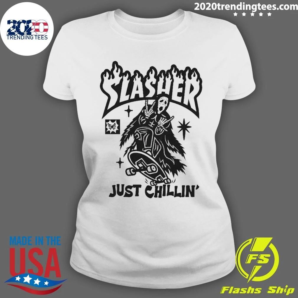 Slasher Just Chillin' Ghostface Scream - Adult & Kids T-Shirts, Sweatshirts & Hoodies apparel design preview 3