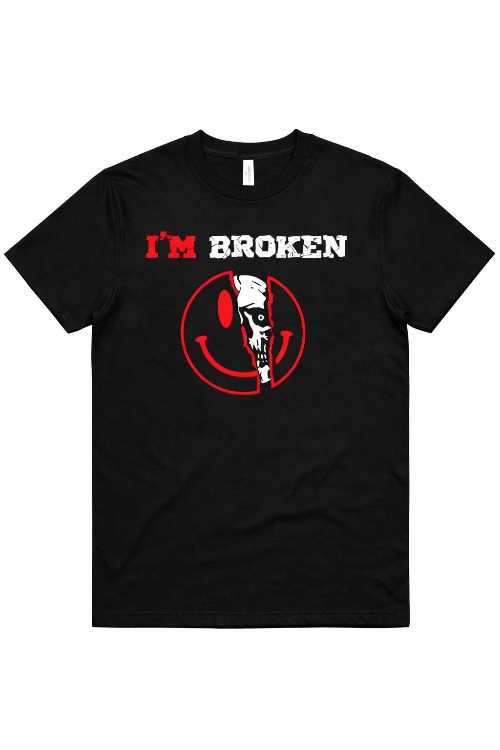 I'm Broken Skull Shirt I'm Broken Sweatshirt Happy Skull Face Shirt Funny Sarcas Unisex T-shirt, Sweatshirt, Hoodie, Long Sleeve Tee - T-Shirt, Sweatshirt, Hoodie