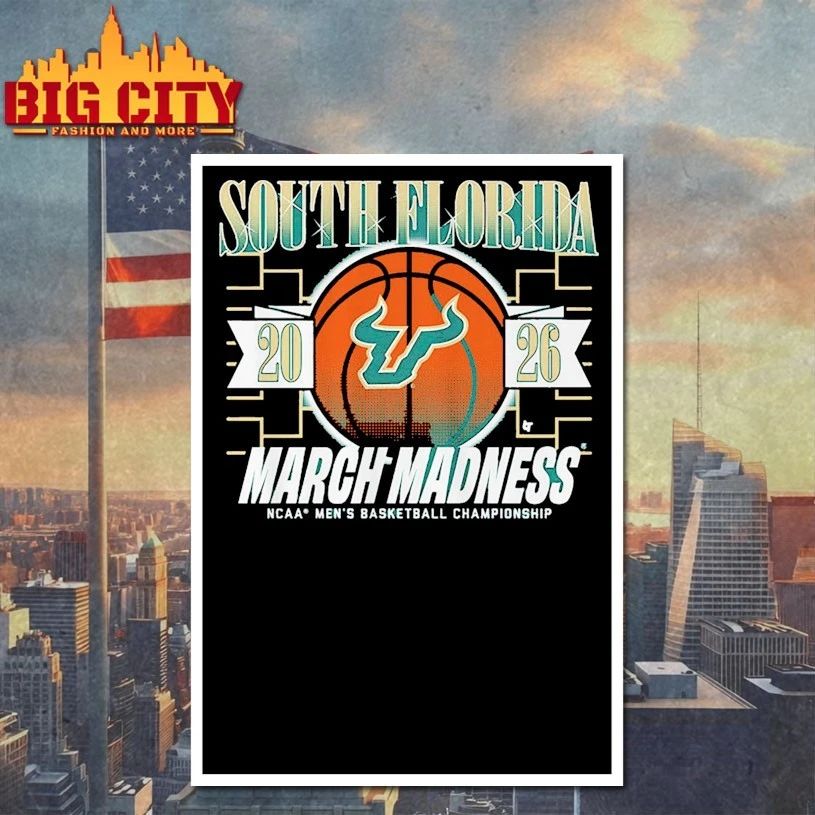 March Madness USF Bulls 2026 NCAA men's basketball - Adult & Kids T-Shirts, Sweatshirts & Hoodies apparel design preview 4