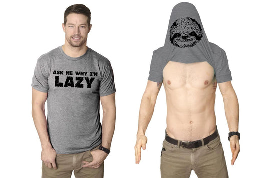 Ask Me Why Im Lazy T Shirt Funny Flip Sloth Cute Graphic Animal Tees Nerdy Cool Unisex T-shirt, Sweatshirt, Hoodie, Long Sleeve Tee - T-Shirt, Sweatshirt, Hoodie