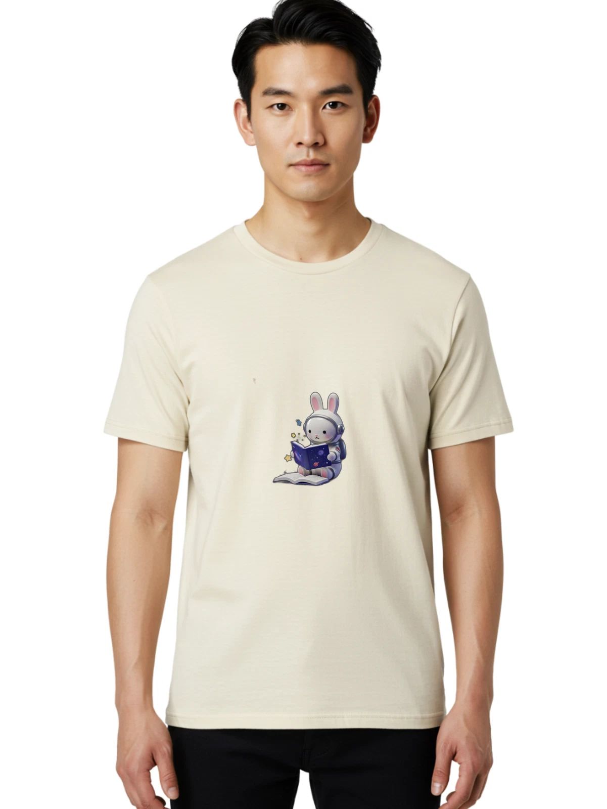 Astronaut-Rabbit Mens Graphic Tee, 100% Cotton, Casual Summer Wear Unisex T-shirt, Sweatshirt, Hoodie, Long Sleeve Tee - T-Shirt, Sweatshirt, Hoodie
