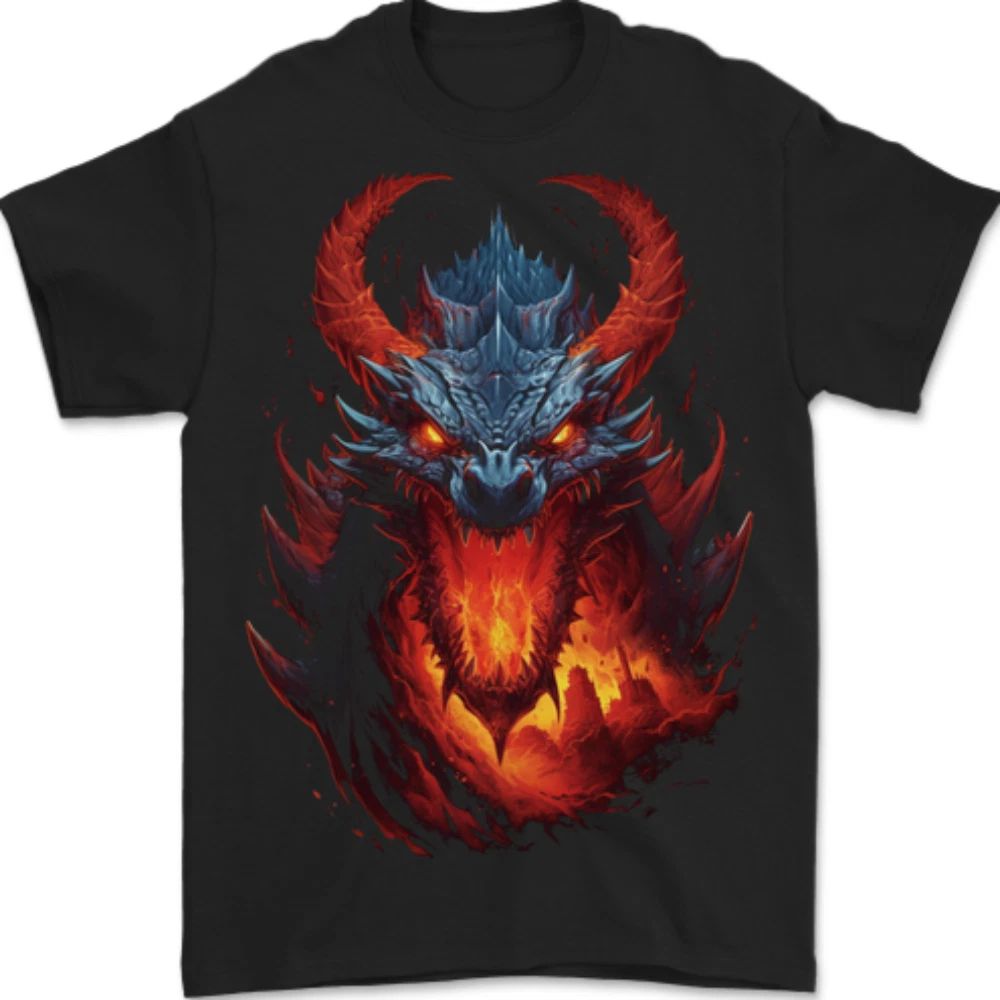 Fantasy Fire Dragon 2 Mens T-Shirt 100% Cotton Unisex T-shirt, Sweatshirt, Hoodie, Long Sleeve Tee - T-Shirt, Sweatshirt, Hoodie
