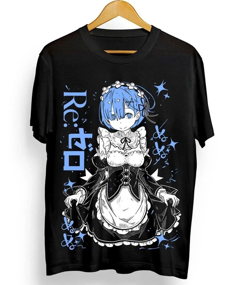 Rem Re Zero T-Shirt,Cute Re Zero Ram,Subaru,Japanese T-Shirt Black Unisex T-shirt, Sweatshirt, Hoodie, Long Sleeve Tee - T-Shirt, Sweatshirt, Hoodie