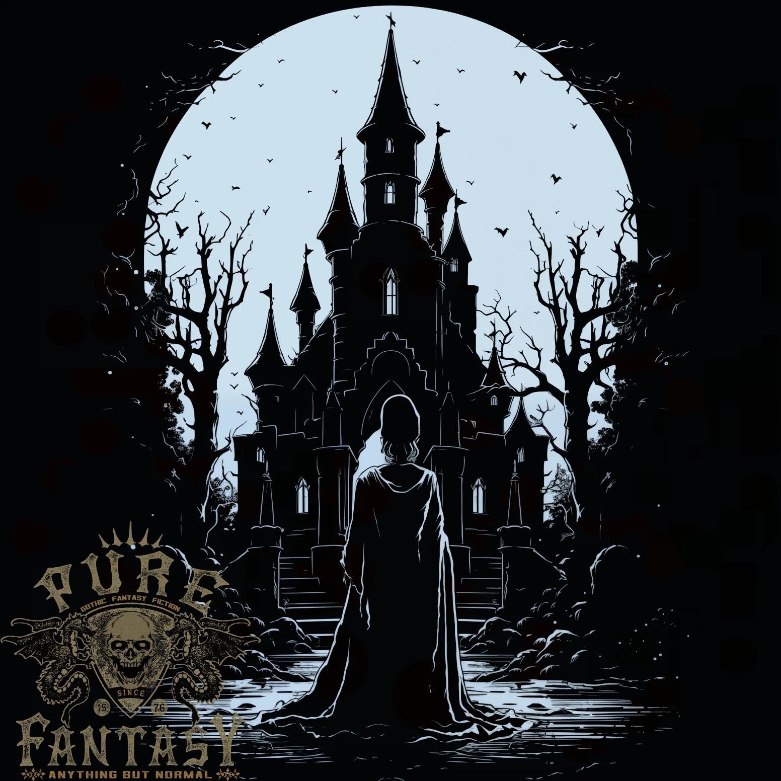 A Fantasy Haunted House Halloween Spooky Mens T-Shirt 100% Cotton Unisex T-shirt, Sweatshirt, Hoodie, Long Sleeve Tee - T-Shirt, Sweatshirt, Hoodie