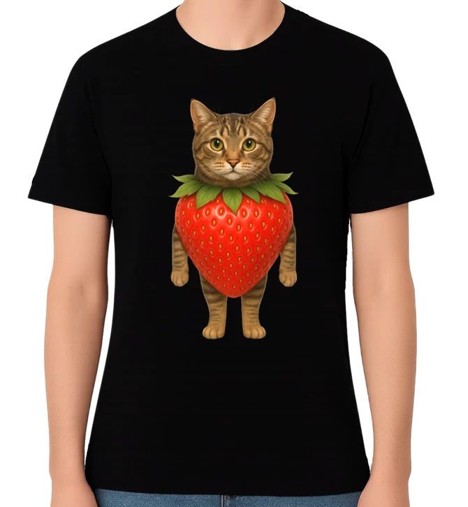 Strawberry Cat Costume Graphic Unisex T-Shirt Funny Cute Cat Lover Tee Unisex T-shirt, Sweatshirt, Hoodie, Long Sleeve Tee - T-Shirt, Sweatshirt, Hoodie