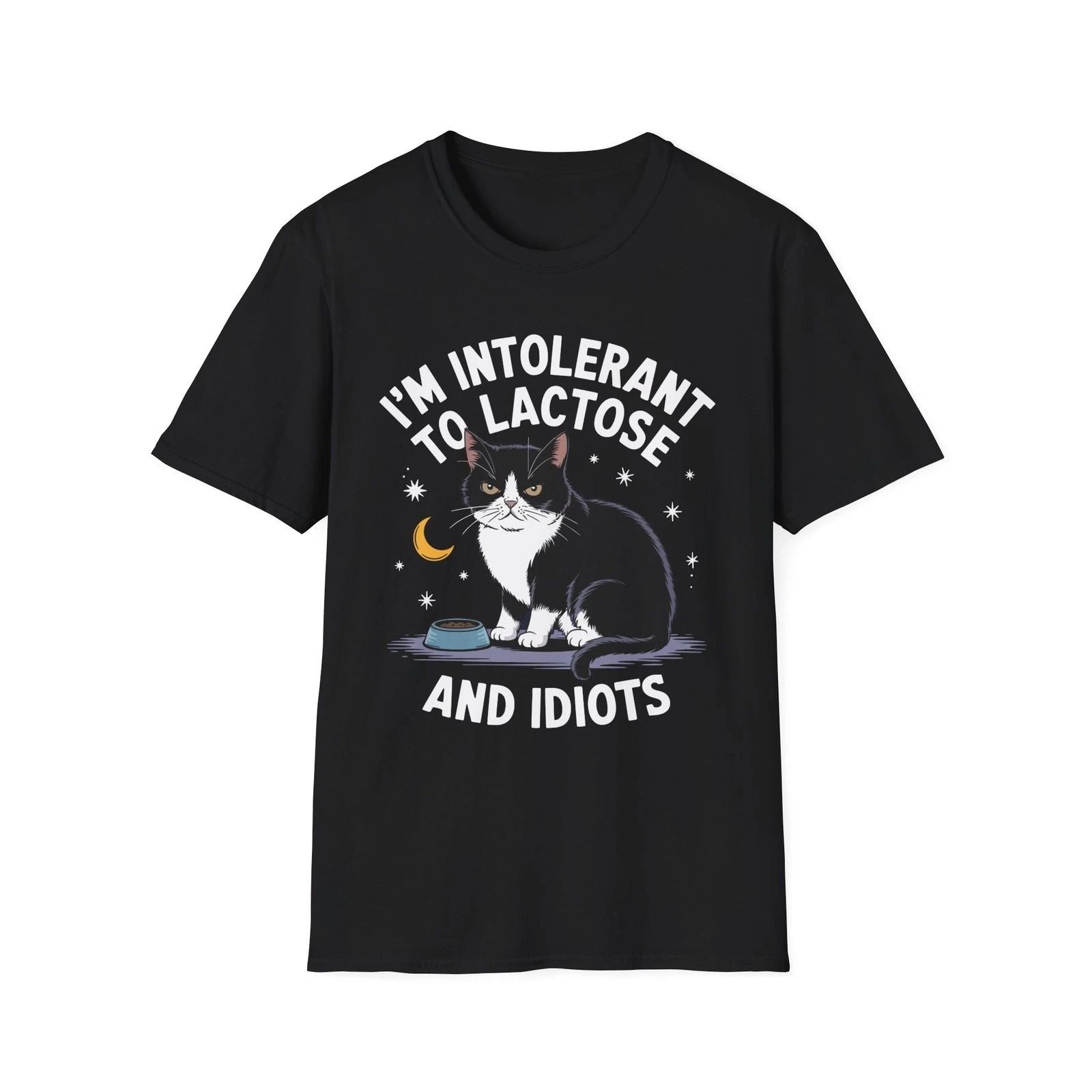 I'm Intolerant To Lactose And Idiots Funny Lactose Free Cat Lover Gift T Shirt Unisex T-shirt, Sweatshirt, Hoodie, Long Sleeve Tee - T-Shirt, Sweatshirt, Hoodie