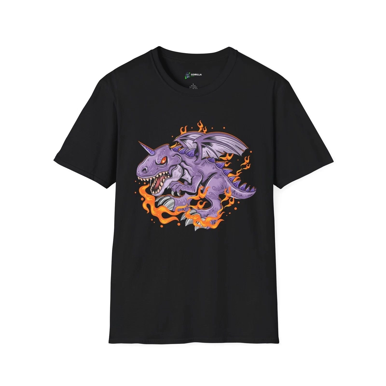 Purple Dragon Unisex Softstyle T-Shirt - Bold Graphic Tee for Fantasy Lovers Unisex T-shirt, Sweatshirt, Hoodie, Long Sleeve Tee - T-Shirt, Sweatshirt, Hoodie