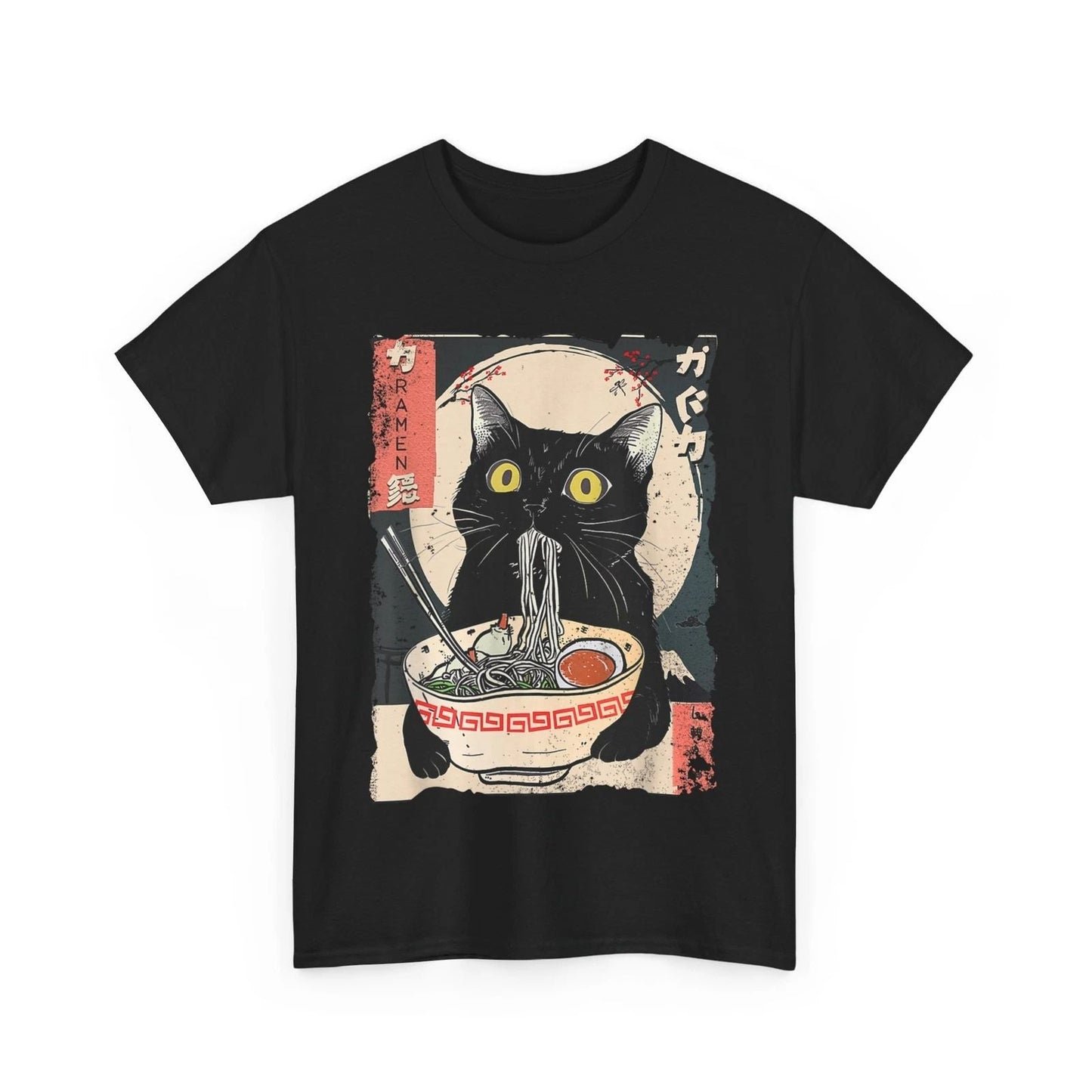 HOT Kawaii Cat Eating Ramen Noodles Funny Anime Gift Girls Teens T-Shirt Unisex T-shirt, Sweatshirt, Hoodie, Long Sleeve Tee - T-Shirt, Sweatshirt, Hoodie
