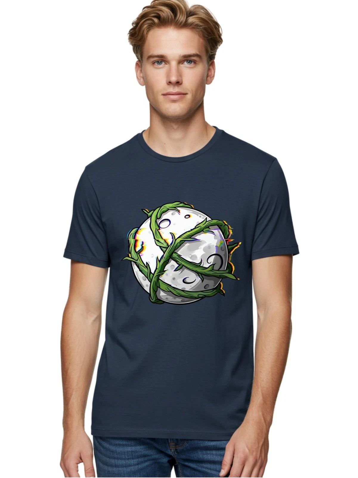 Thorn-Wrapped-Moon Mens Graphic Tee,100% Cotton,Casual Summer Wear Unisex T-shirt, Sweatshirt, Hoodie, Long Sleeve Tee - T-Shirt, Sweatshirt, Hoodie