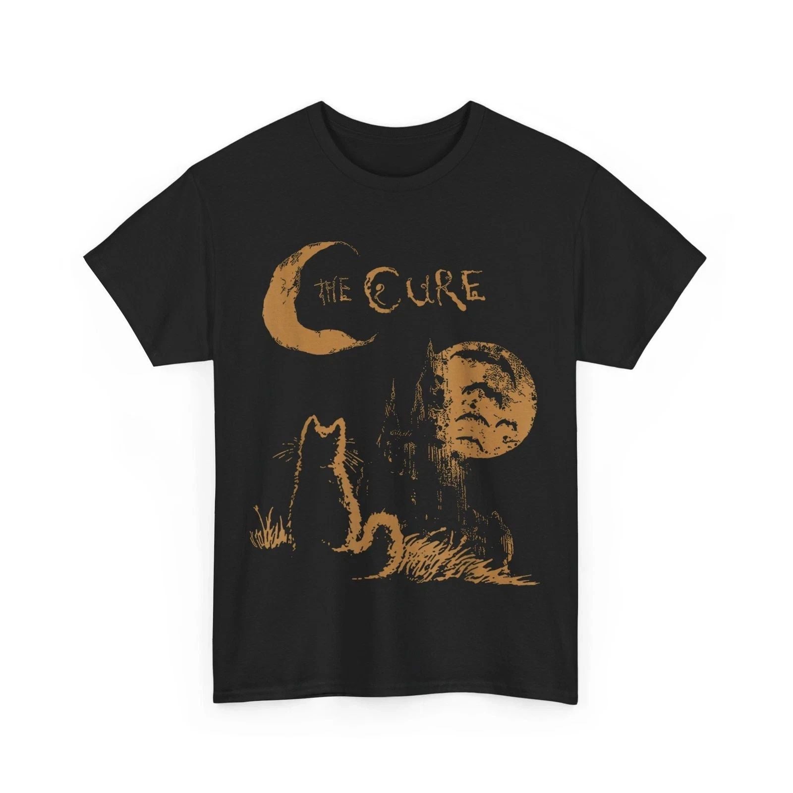 The Cure Vintage Cat Moon Funny The Cure Cat Lover Women Men T-Shirt Unisex T-shirt, Sweatshirt, Hoodie, Long Sleeve Tee - T-Shirt, Sweatshirt, Hoodie