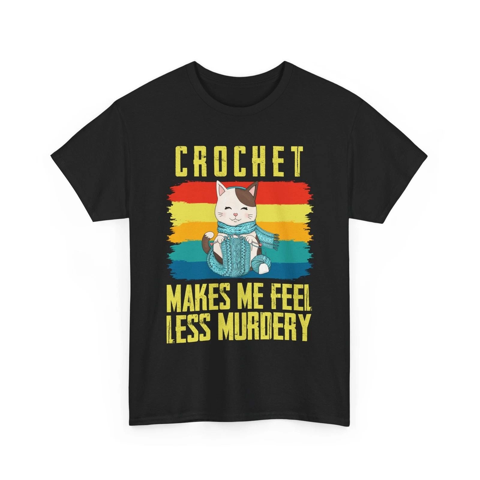 Knitting Shirt, Funny Knitting Cat Crochet Make Me Crocheting Lovers Shirt Unisex T-shirt, Sweatshirt, Hoodie, Long Sleeve Tee - T-Shirt, Sweatshirt, Hoodie