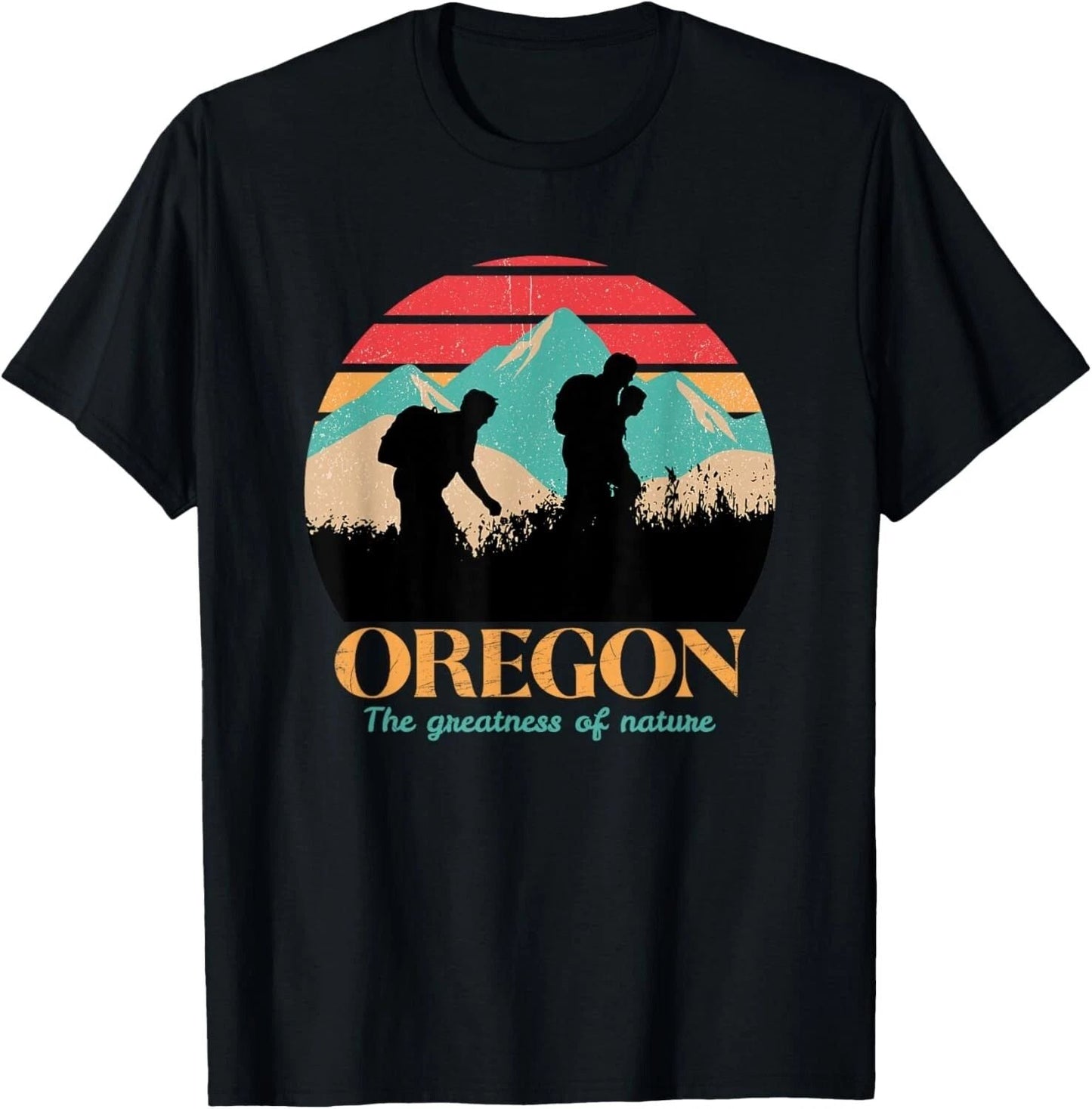 Oregon Hiking Mountains - Retro Aesthetic Design - Gift Unisex T-Shirt Unisex T-shirt, Sweatshirt, Hoodie, Long Sleeve Tee - T-Shirt, Sweatshirt, Hoodie