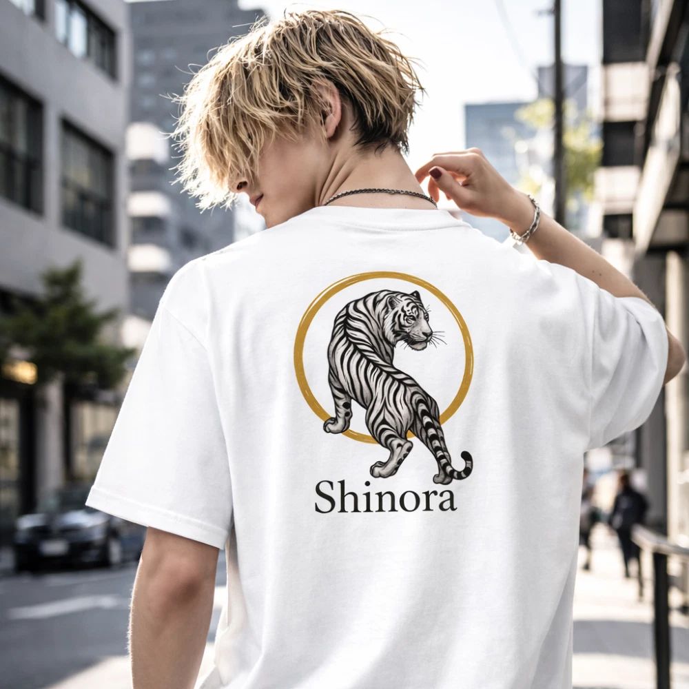 Shinora Tiger Back Print T-Shirt Men Streetwear Japanese Style Size M Unisex T-shirt, Sweatshirt, Hoodie, Long Sleeve Tee - T-Shirt, Sweatshirt, Hoodie