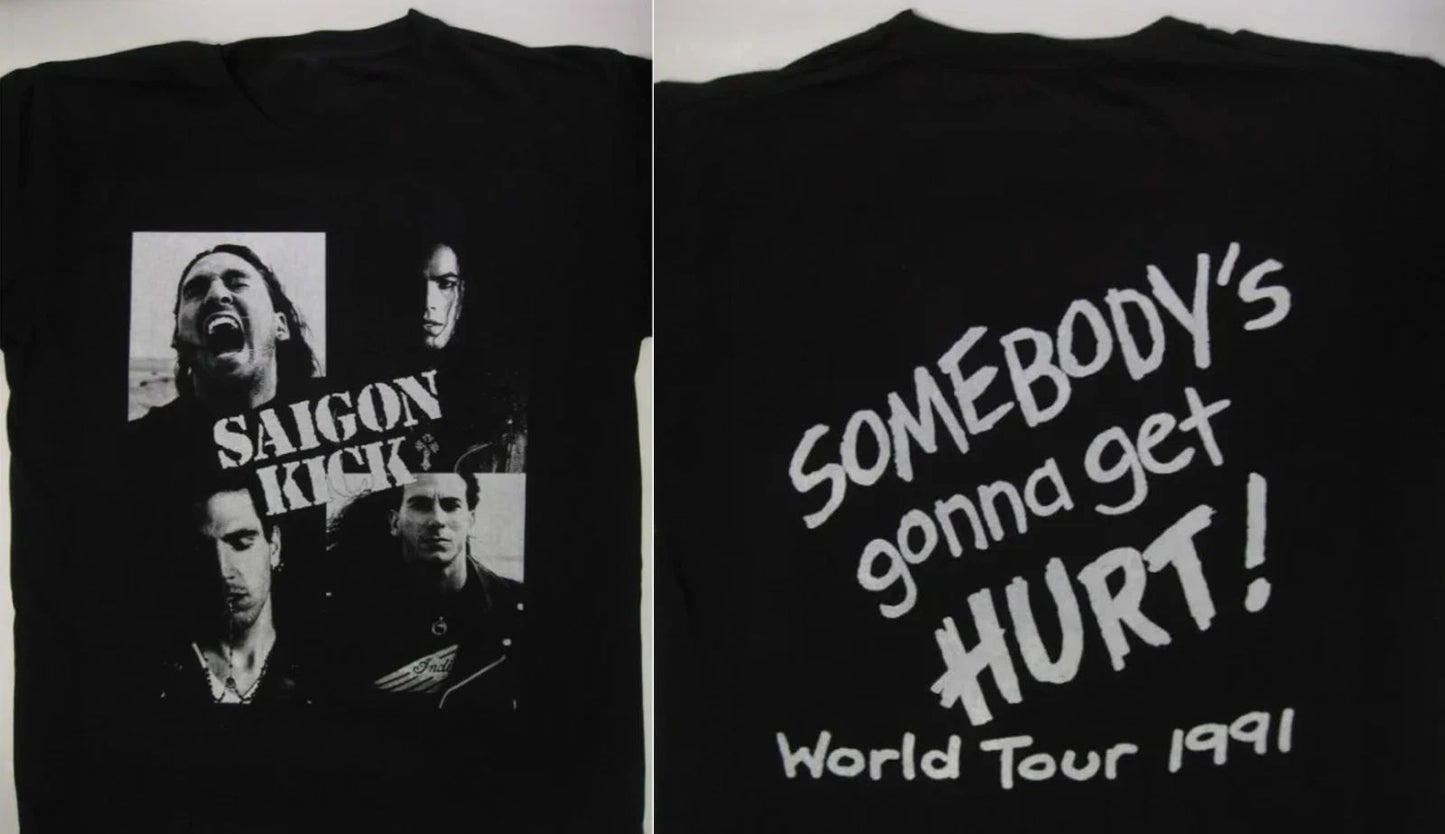 VTG Saigon Kick World Tour Heavy Cotton Black T Shirt S-5XL AG685 Unisex T-shirt, Sweatshirt, Hoodie, Long Sleeve Tee - T-Shirt, Sweatshirt, Hoodie