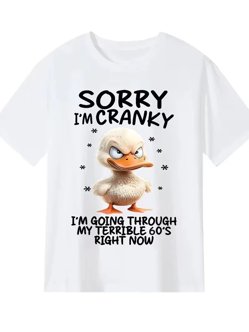 Funny Duck Sorry I'm Cranky I'm Going Through My Terrible 60's T-Shirt Unisex T-shirt, Sweatshirt, Hoodie, Long Sleeve Tee - T-Shirt, Sweatshirt, Hoodie