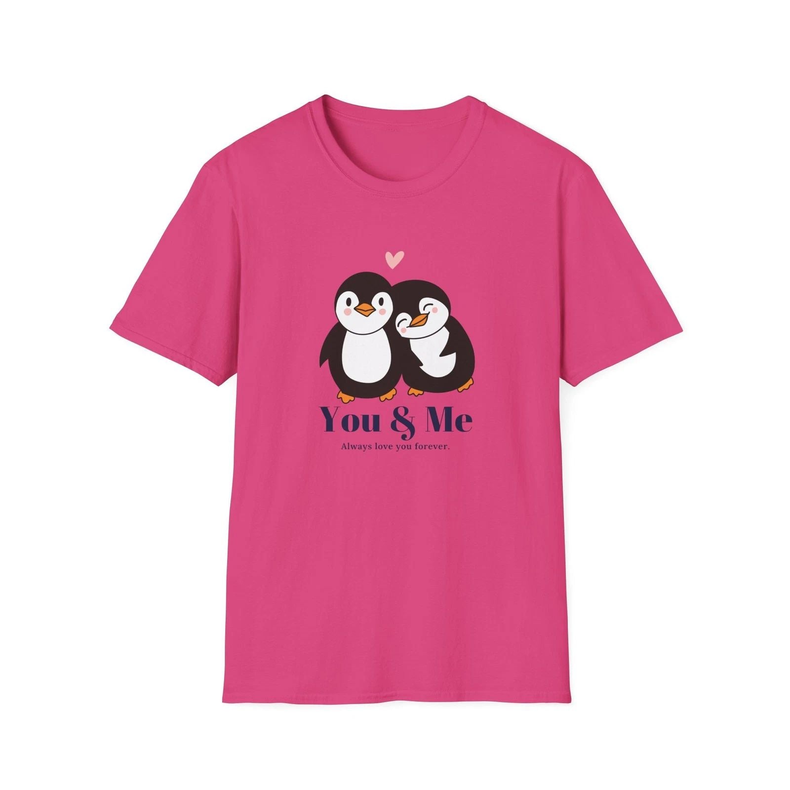 You & Me Penguins T-Shirt, Cute Couple Penguin Tee, Graphic Tee, Summer Tee Unisex T-shirt, Sweatshirt, Hoodie, Long Sleeve Tee - T-Shirt, Sweatshirt, Hoodie