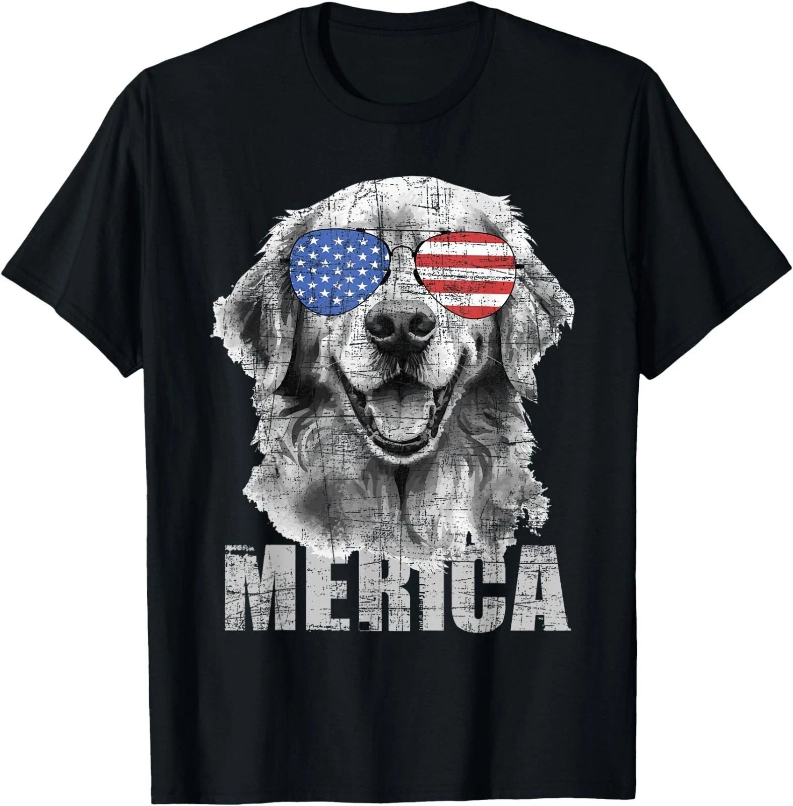 Merica - Patriotic American Flag Golden Retriever Dog Lover T-Shirt,  Unisex Tee Unisex T-shirt, Sweatshirt, Hoodie, Long Sleeve Tee - T-Shirt, Sweatshirt, Hoodie