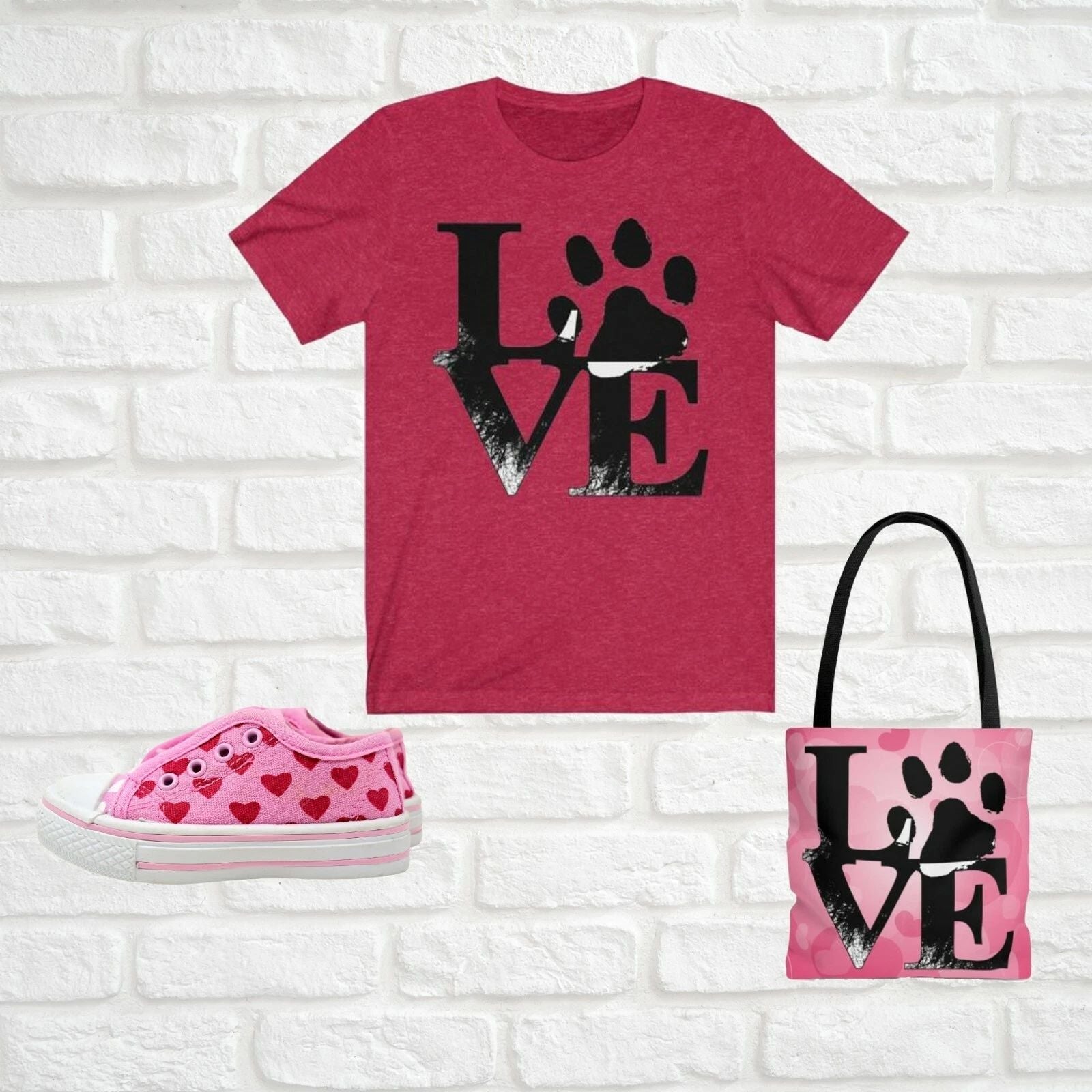 Bella Canvas Paw Print Love T-shirt Shirt Blouse Dog Mom Shirt Animal Lover L Unisex T-shirt, Sweatshirt, Hoodie, Long Sleeve Tee - T-Shirt, Sweatshirt, Hoodie