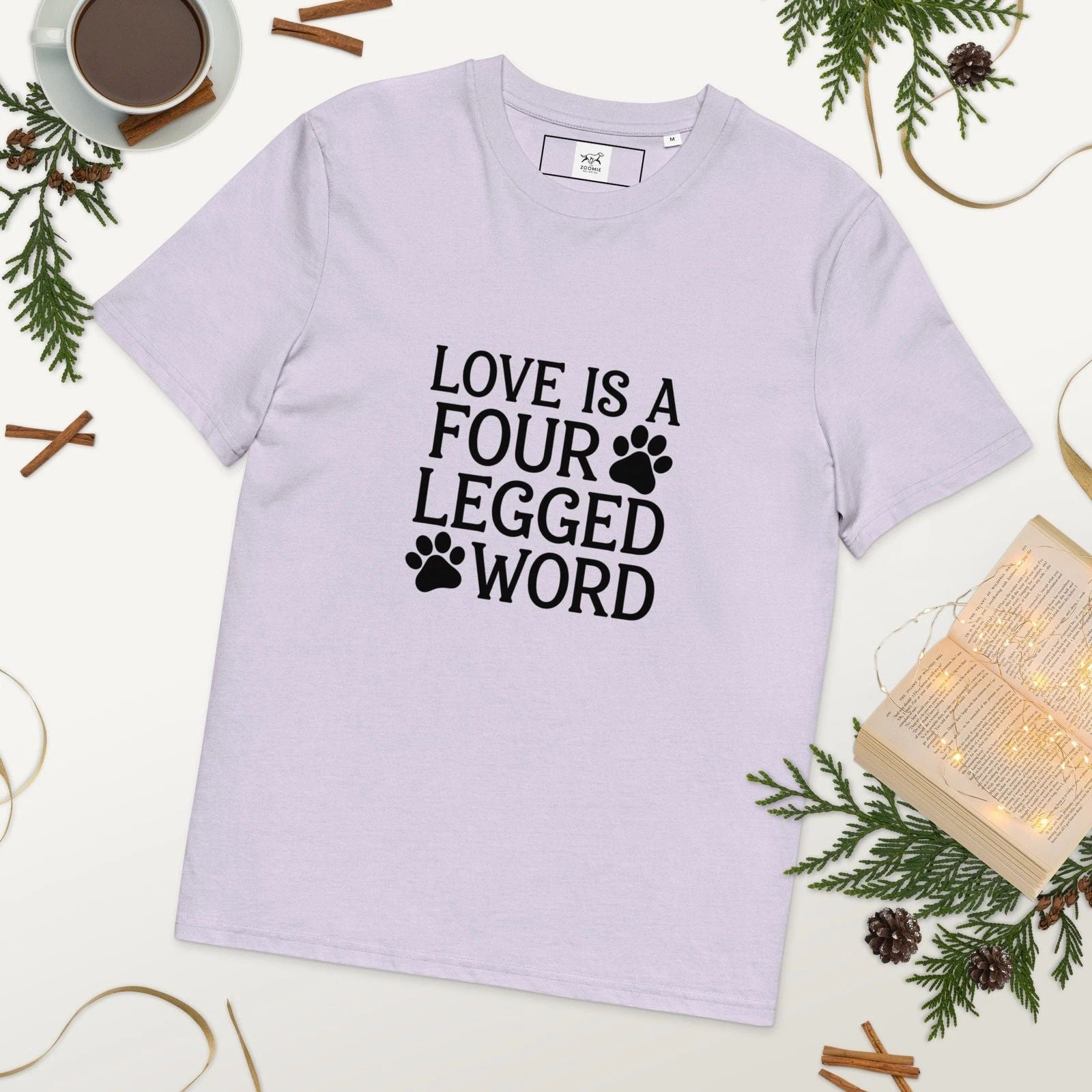 Dog Mom Gift | Love Is A Four-Legged Organic Cotton Dog Lover T-shirt Unisex T-shirt, Sweatshirt, Hoodie, Long Sleeve Tee - T-Shirt, Sweatshirt, Hoodie