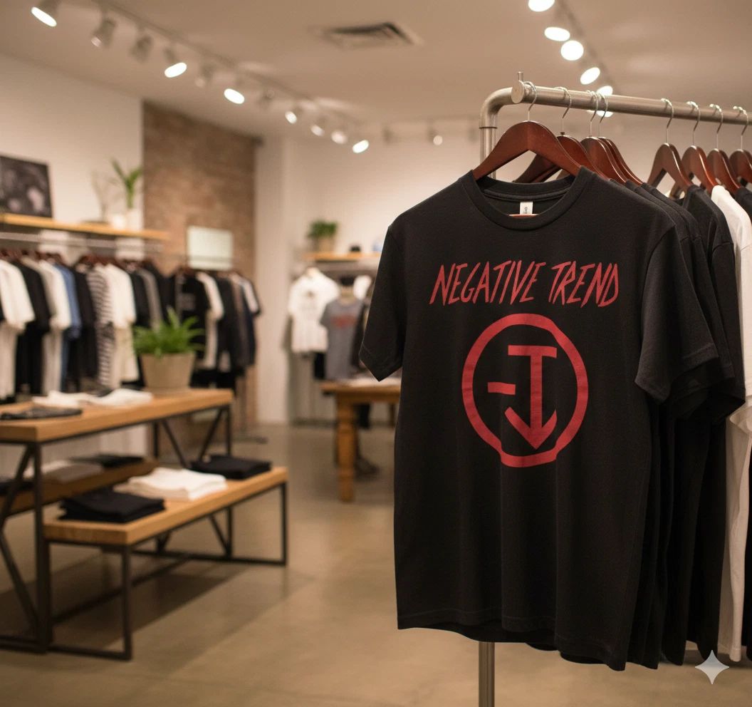 Negative Trend Logo T-Shirt Black Classic Punk Rock Band Tee - T485 Unisex T-shirt, Sweatshirt, Hoodie, Long Sleeve Tee - T-Shirt, Sweatshirt, Hoodie