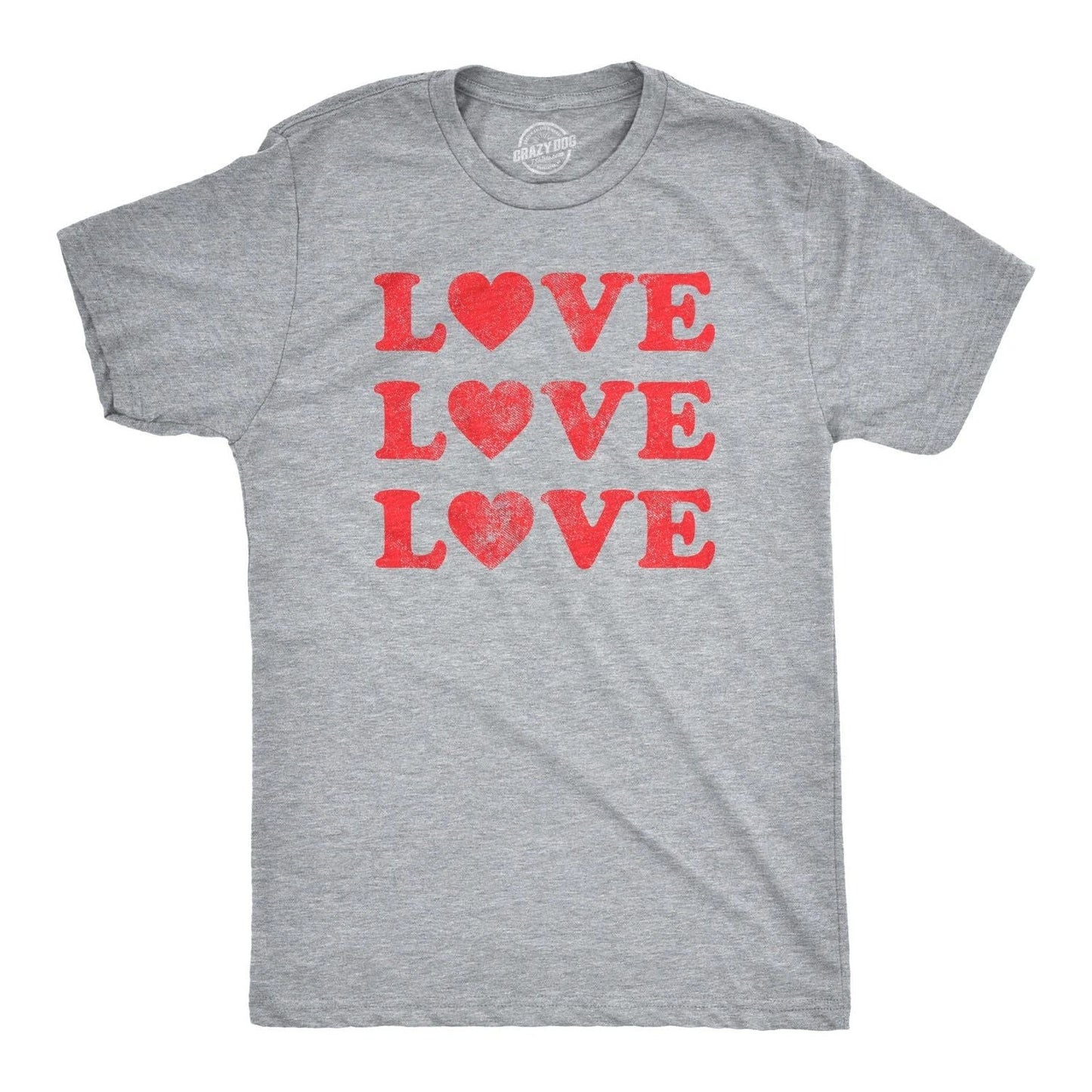 Mens Love Love Love Hearts T Shirt Cute Valentines Day Tee Unisex T-shirt, Sweatshirt, Hoodie, Long Sleeve Tee - T-Shirt, Sweatshirt, Hoodie