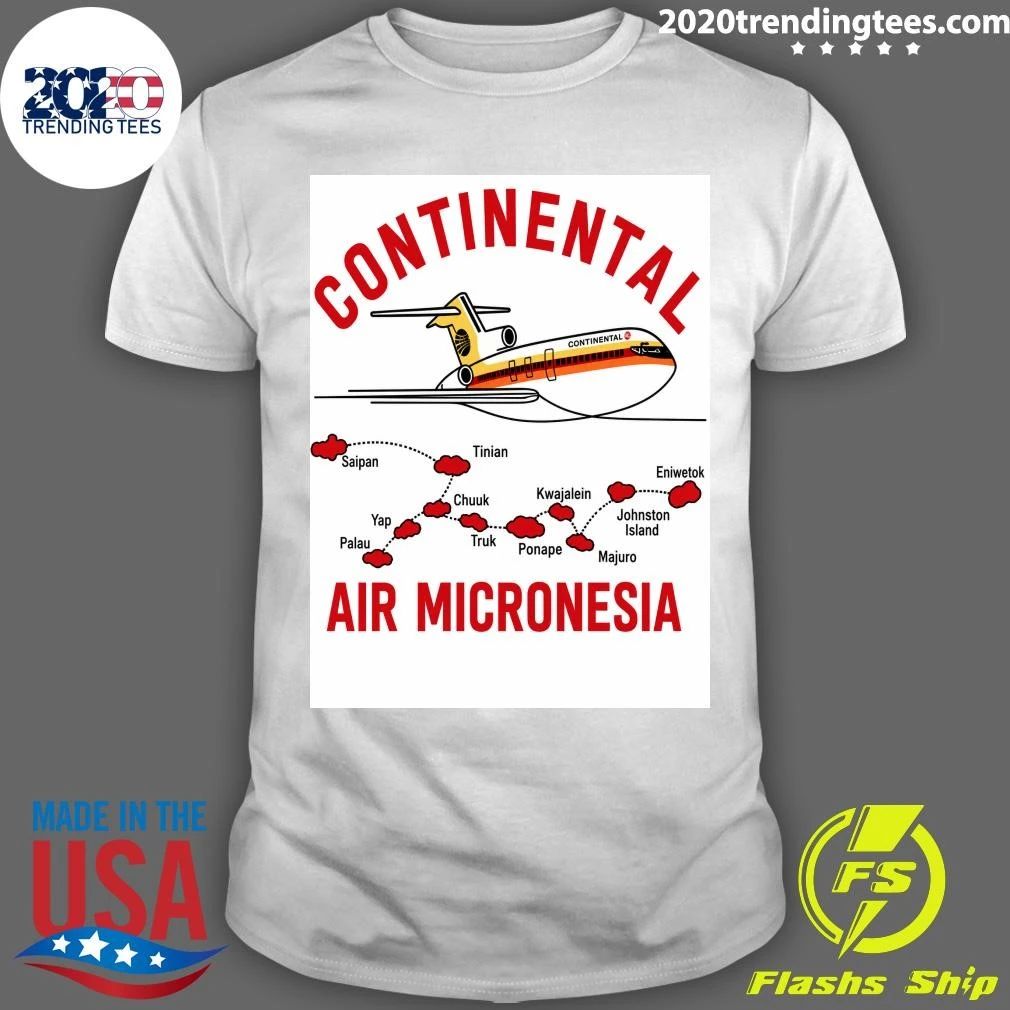 Boeing 727 Continental Air Micronesia Airplane And Route Map Vintage Shirt Unisex T-shirt, Sweatshirt, Hoodie, Long Sleeve Tee - T-Shirt, Sweatshirt, Hoodie