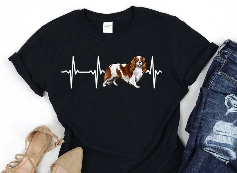 Cavalier King Charles Spaniel Dog Heartbeat Shirt, Dog Lover Gift, I Love M Unisex T-shirt, Sweatshirt, Hoodie, Long Sleeve Tee - T-Shirt, Sweatshirt, Hoodie