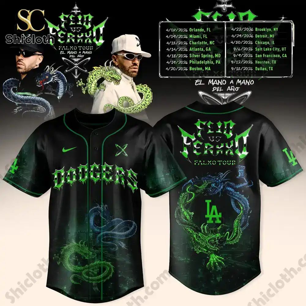Los Angeles Dodgers x FEID vs FERXXO Falxo Tour 2026 Edition Jersey baseball jersey product view 2