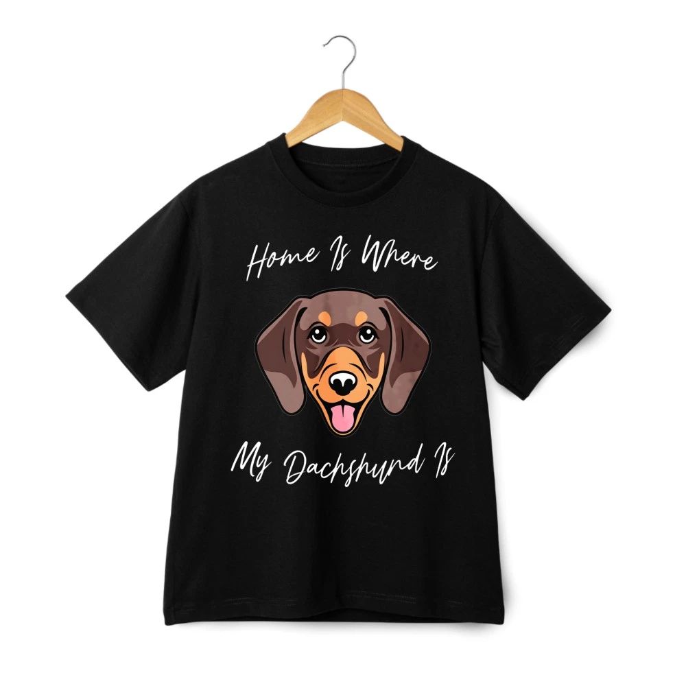Unisex Cute Dachshund Graphic T-Shirt Soft Cotton Casual Dog Lover Daily Wear Unisex T-shirt, Sweatshirt, Hoodie, Long Sleeve Tee - T-Shirt, Sweatshirt, Hoodie