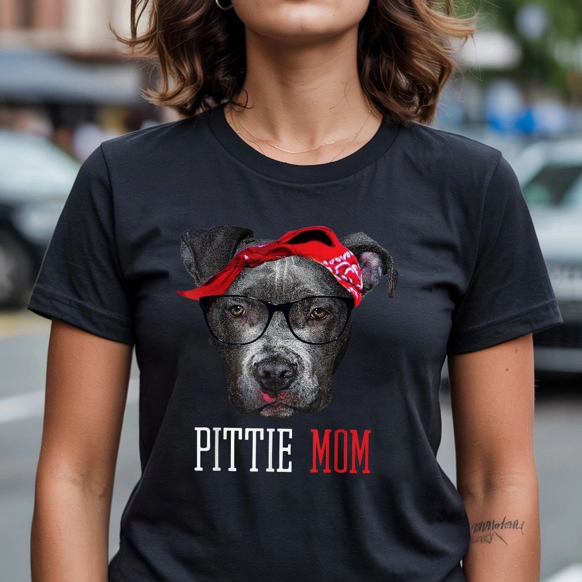 Pittie Mom Pitbull Dog Lovers T-Shirt Women Pittie Mama Dog Lover Tee Gift Item Unisex T-shirt, Sweatshirt, Hoodie, Long Sleeve Tee - T-Shirt, Sweatshirt, Hoodie