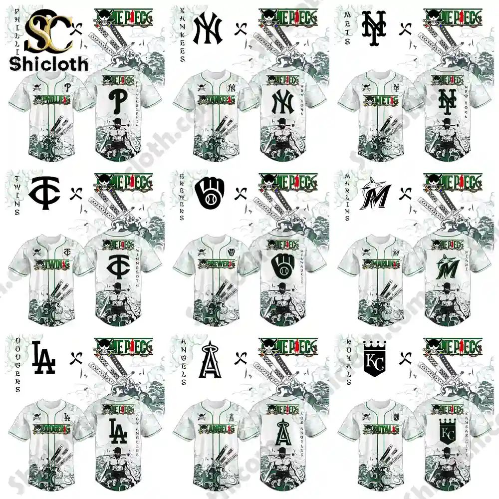 All Team MLB x Zoro Ronin Emerald Wave Jersey baseball jersey product view 2
