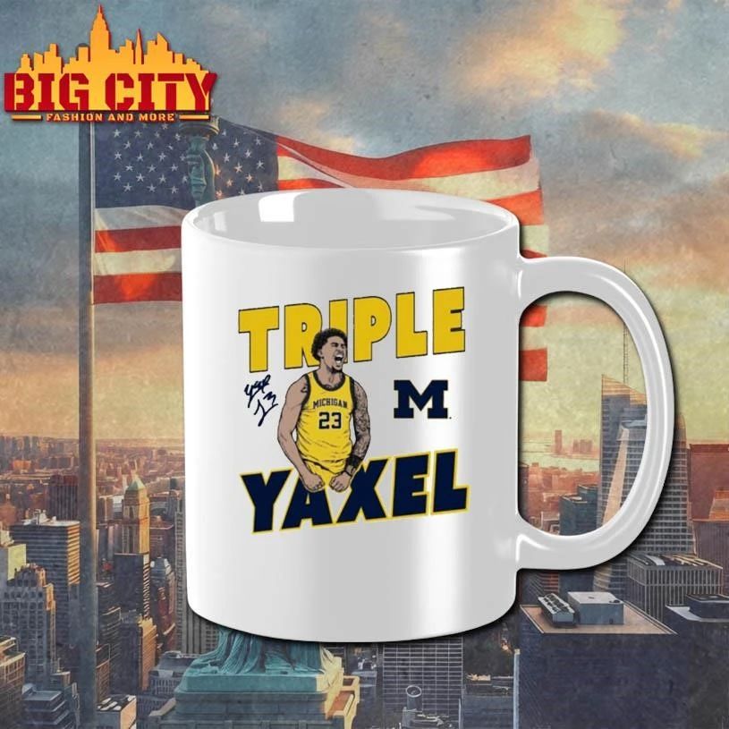Yaxel Lendeborg Triple Michigan Wolverines Basketball - Adult & Kids T-Shirts, Sweatshirts & Hoodies apparel design preview 3