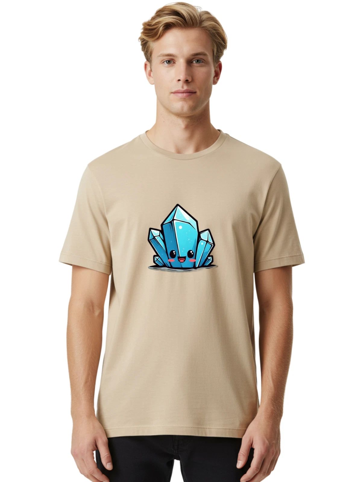 Crystal-Kawaii-Character Mens Graphic Tee, 100% Cotton, Casual Summer Wear Unisex T-shirt, Sweatshirt, Hoodie, Long Sleeve Tee - T-Shirt, Sweatshirt, Hoodie