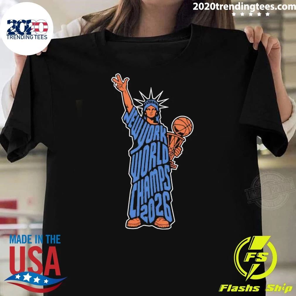 The Statue Of Liberty Holding A Basketball Trophy Ny 2026 Champs Shirt Unisex T-shirt, Sweatshirt, Hoodie, Long Sleeve Tee - T-Shirt, Sweatshirt, Hoodie