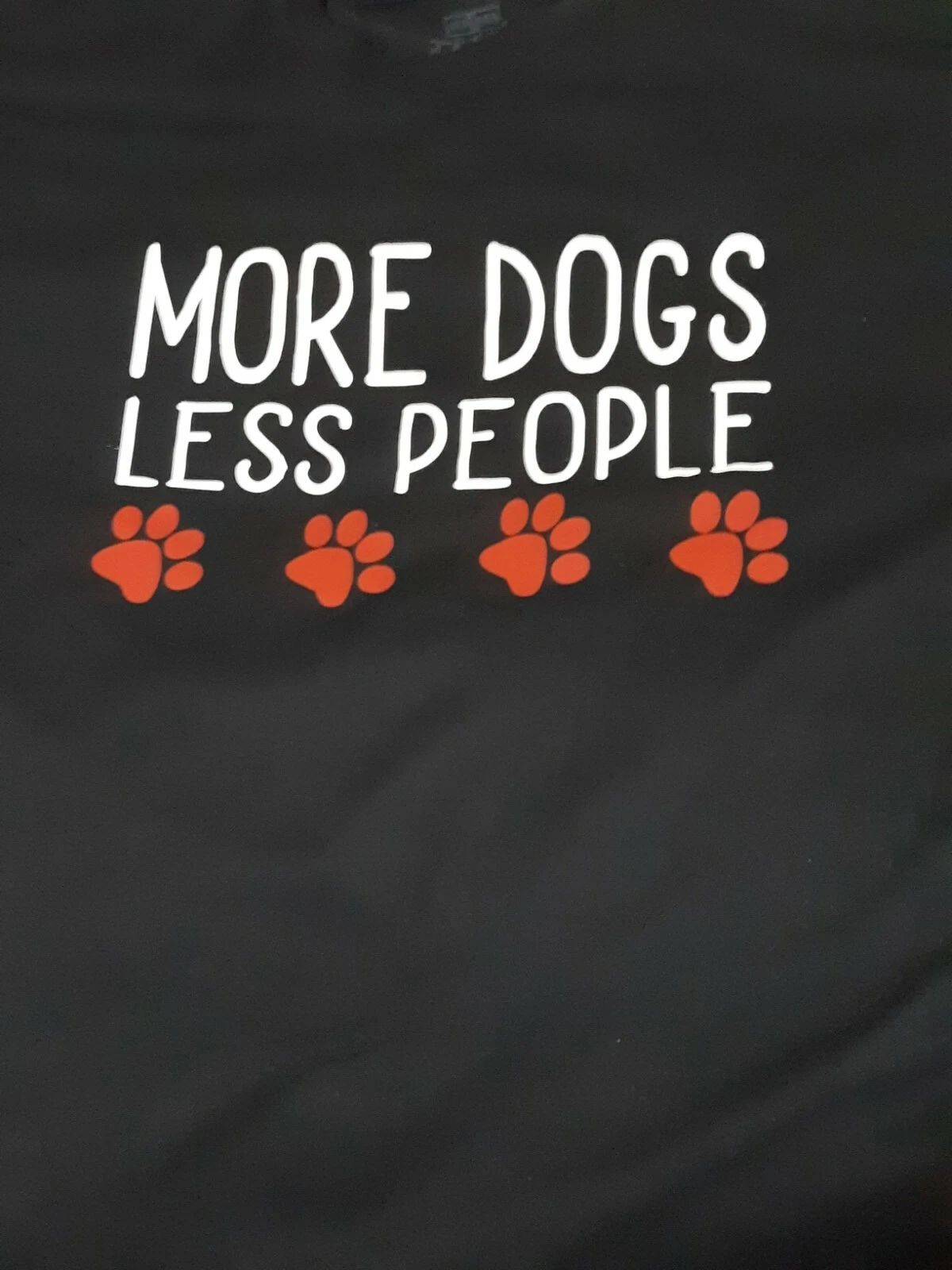 NWOT XL Shirt for Dog Lovers "More Dogs Less People" Shirt Pawprints Black Red Unisex T-shirt, Sweatshirt, Hoodie, Long Sleeve Tee - T-Shirt, Sweatshirt, Hoodie