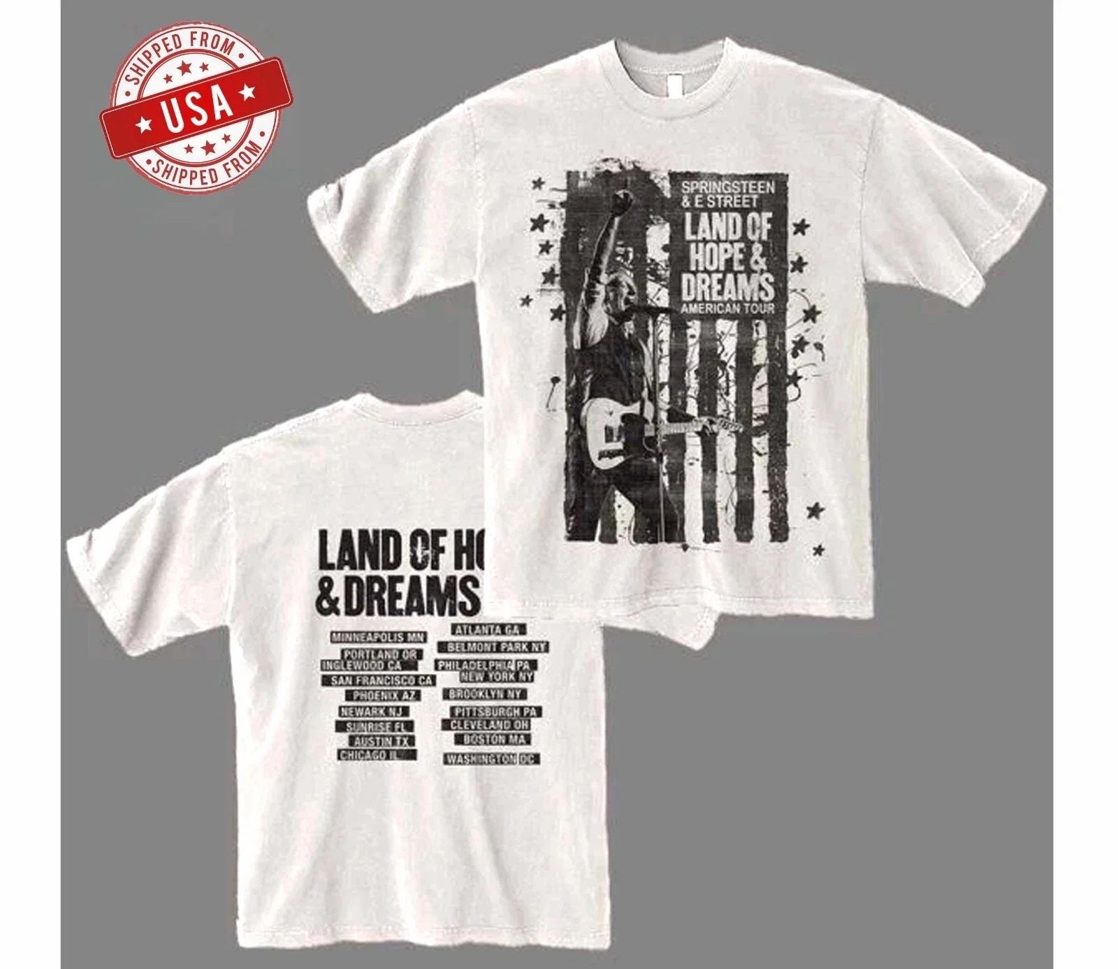 Bruce Springsteen Land Of Hope And Dreams American Tour 2026 T-Shirt Unisex T-shirt, Sweatshirt, Hoodie, Long Sleeve Tee - T-Shirt, Sweatshirt, Hoodie