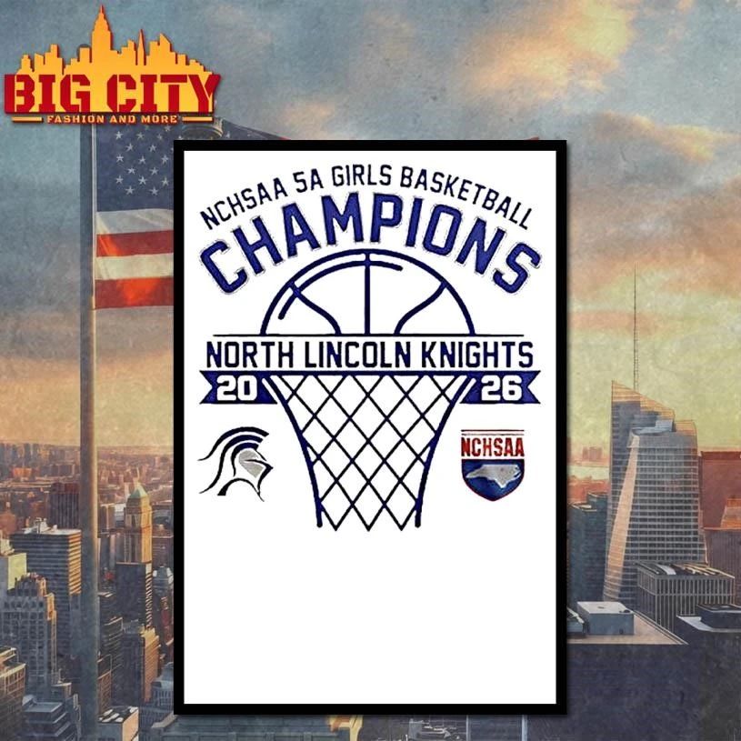 North Lincoln Knights Nchsaa 5a Girls Basketball - Adult & Kids T-Shirts, Sweatshirts & Hoodies apparel design preview 4